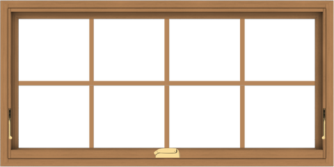 WDMA 48x24 (47.5 x 23.5 inch) Oak Wood Dark Brown Bronze Aluminum Crank out Awning Window with Colonial Grids Interior