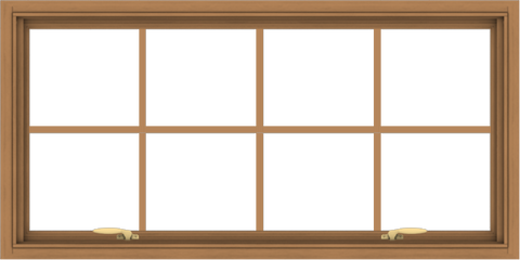 WDMA 48x24 (47.5 x 23.5 inch) Oak Wood Green Aluminum Push out Awning Window with Colonial Grids Interior