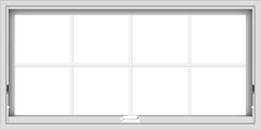 WDMA 48x24 (47.5 x 23.5 inch) White Vinyl uPVC Crank out Awning Window with Colonial Grids Interior