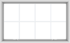 WDMA 48x30 (47.5 x 29.5 inch) White uPVC Vinyl Push out Awning Window with Colonial Grids Interior