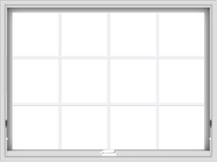 WDMA 48x36 (47.5 x 35.5 inch) White Vinyl uPVC Crank out Awning Window with Colonial Grids Interior