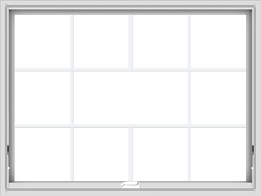WDMA 48x36 (47.5 x 35.5 inch) White Vinyl uPVC Crank out Awning Window without Grids with Victorian Grills