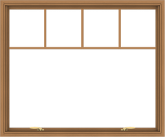 WDMA 48x40 (47.5 x 39.5 inch) Oak Wood Green Aluminum Push out Awning Window with Fractional Grilles