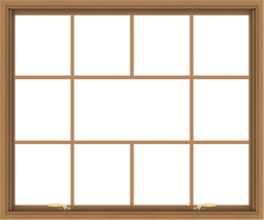 WDMA 48x40 (47.5 x 39.5 inch) Oak Wood Green Aluminum Push out Awning Window without Grids with Victorian Grills