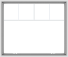 WDMA 48x40 (47.5 x 39.5 inch) White uPVC Vinyl Push out Awning Window with Fractional Grilles