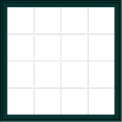 WDMA 48x48 (47.5 x 47.5 inch) Oak Wood Green Aluminum Push out Awning Window with Colonial Grids Exterior