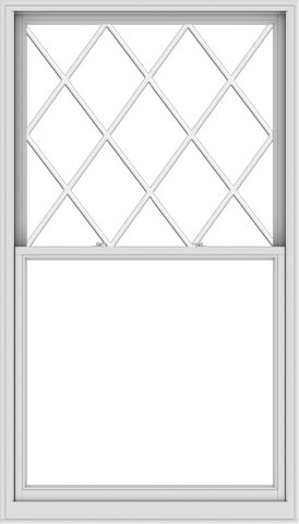 WDMA 48x84 (47.5 x 83.5 inch)  Aluminum Single Double Hung Window with Diamond Grids