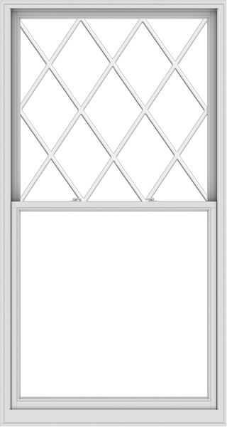 WDMA 48x90 (47.5 x 89.5 inch)  Aluminum Single Double Hung Window with Diamond Grids