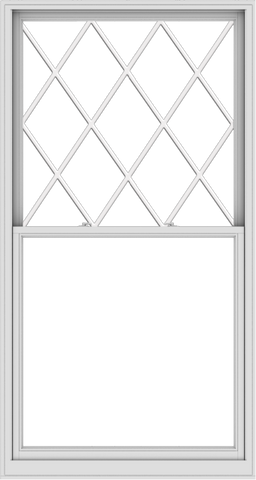 WDMA 48x90 (47.5 x 89.5 inch)  Aluminum Single Double Hung Window with Diamond Grids