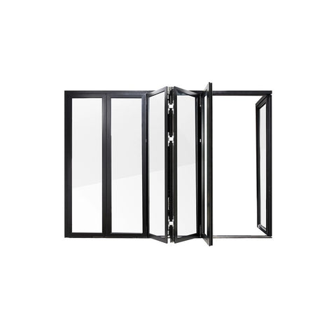 China WDMA German System Narrow Frame Series Bi-fold Window and Door Black Color