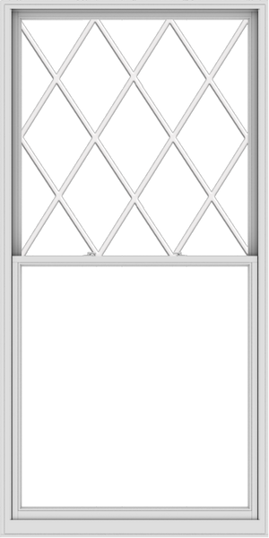 WDMA 54x108 (53.5 x 107.5 inch)  Aluminum Single Double Hung Window with Diamond Grids