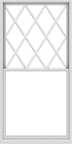 WDMA 54x108 (53.5 x 107.5 inch)  Aluminum Single Double Hung Window with Diamond Grids