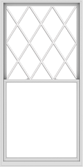 WDMA 54x108 (53.5 x 107.5 inch)  Aluminum Single Double Hung Window with Diamond Grids