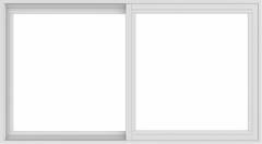 WDMA 54x30 (53.5 x 29.5 inch) Vinyl uPVC White Slide Window without Grids Interior