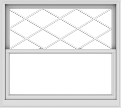 WDMA 54x48 (53.5 x 47.5 inch)  Aluminum Single Double Hung Window with Diamond Grids