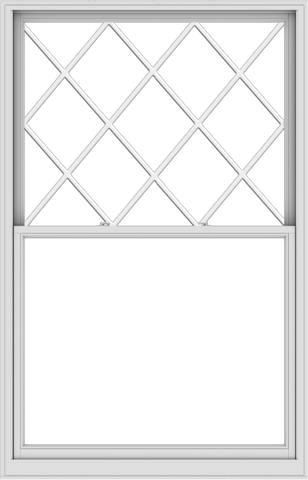 WDMA 54x84 (53.5 x 83.5 inch)  Aluminum Single Double Hung Window with Diamond Grids