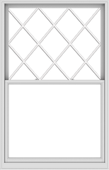 WDMA 54x84 (53.5 x 83.5 inch)  Aluminum Single Double Hung Window with Diamond Grids