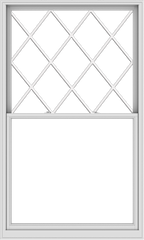 WDMA 54x90 (53.5 x 89.5 inch)  Aluminum Single Double Hung Window with Diamond Grids