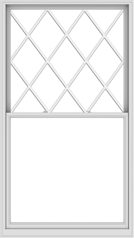 WDMA 54x96 (53.5 x 95.5 inch)  Aluminum Single Double Hung Window with Diamond Grids