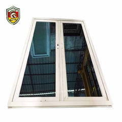 5mm double tempered glass powder coated white aluminium frame casement industrial windows on China WDMA