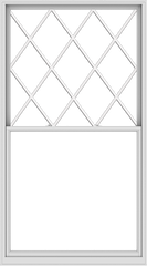 WDMA 60x108 (59.5 x 107.5 inch)  Aluminum Single Double Hung Window with Diamond Grids