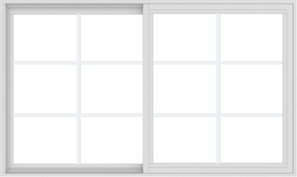 WDMA 60x36 (59.5 x 35.5 inch) Vinyl uPVC White Slide Window with Colonial Grids Exterior