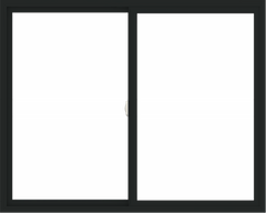 WDMA 60x48 (59.5 x 47.5 inch) Vinyl uPVC Black Slide Window without Grids Interior