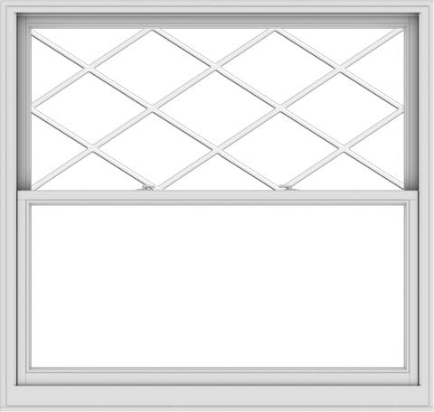 WDMA 60x57 (59.5 x 56.5 inch)  Aluminum Single Double Hung Window with Diamond Grids