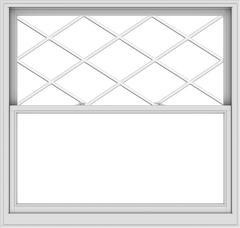 WDMA 60x57 (59.5 x 56.5 inch)  Aluminum Single Double Hung Window with Diamond Grids