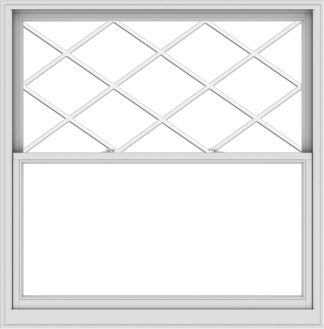 WDMA 60x61 (59.5 x 60.5 inch)  Aluminum Single Double Hung Window with Diamond Grids