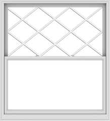 WDMA 60x66 (59.5 x 65.5 inch)  Aluminum Single Double Hung Window with Diamond Grids