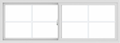 WDMA 66x24 (65.5 x 23.5 inch) Vinyl uPVC White Slide Window with Colonial Grids Exterior