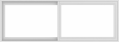 WDMA 66x24 (65.5 x 23.5 inch) Vinyl uPVC White Slide Window without Grids Interior