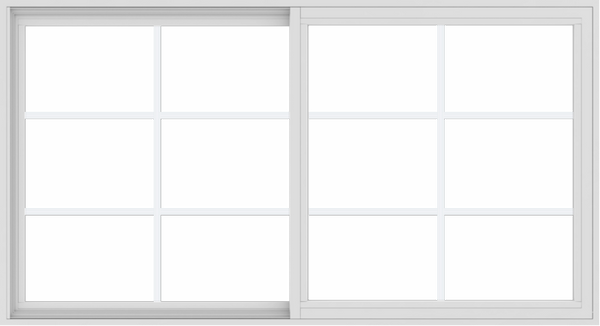 WDMA 66x36 (65.5 x 35.5 inch) Vinyl uPVC White Slide Window with Colonial Grids Exterior