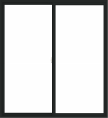 WDMA 66x72 (65.5 x 71.5 inch) Vinyl uPVC Black Slide Window without Grids Interior