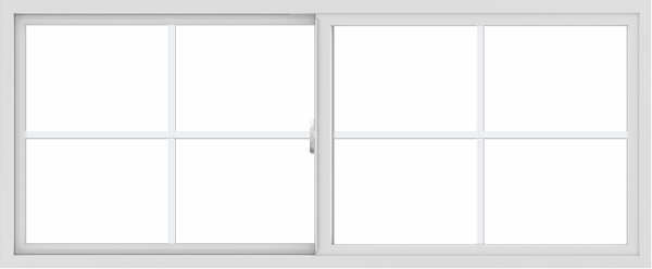 WDMA 72x30 (71.5 x 29.5 inch) Vinyl uPVC White Slide Window with Colonial Grids Exterior