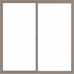 WDMA 72x72 (71.5 x 71.5 inch) Vinyl uPVC Brown Slide Window without Grids Interior