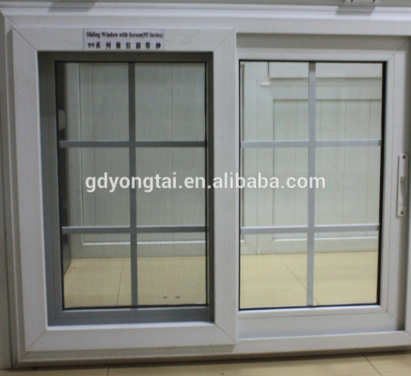 80 series 3 tracks upvc sliding windows with free mosquito net on China WDMA