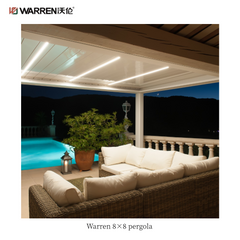 Warren 8x8 metal pergola with aluminum alloy louvered roof gazebo