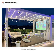 Warren 8x8 metal pergola with aluminum alloy louvered roof gazebo