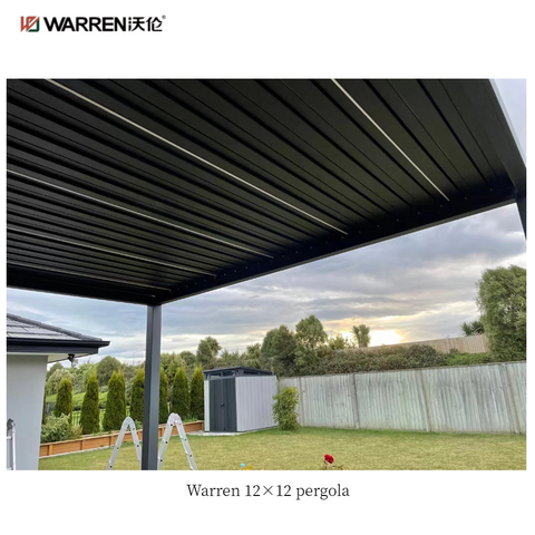 Warren 12x12 patio louvered pergola with outdoor aluminum alloy canopy