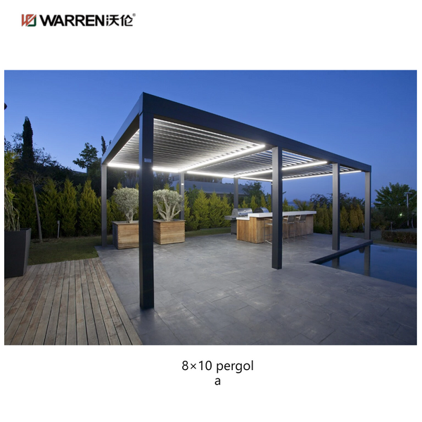 Warren 8x10 outdoor pergola with aluminium waterproof louver roof