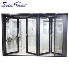 AAMA standard exterior aluminum folding glass door with flush sill design on China WDMA