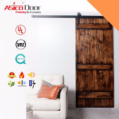 ASICO Hot Sales American Style Solid Oak/ Teak/ Pine Glass Lifting Wood Sliding Barn Door on China WDMA on China WDMA