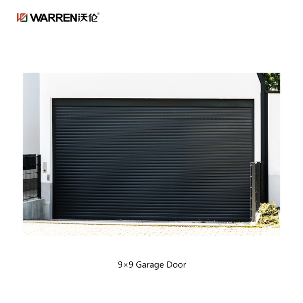 Warren 9x9 Glass Folding Garage Doors With Black Aluminum Door