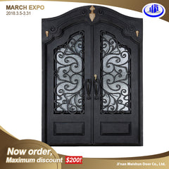 Accept custom front entry main wrought iron double door on China WDMA