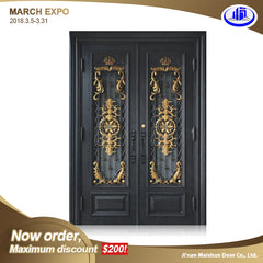 Accept custom front entry main wrought iron double door on China WDMA