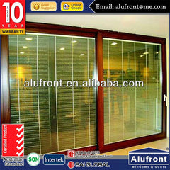 Aluminium Horizontal Sliding Patio Door with Integral blinds on China WDMA