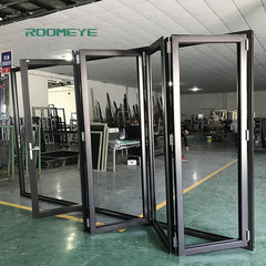 Aluminium bi-fold outdoor balcony sliding glass door on China WDMA