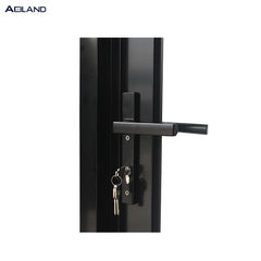 Aluminium black french door exterior shopfronts design inward open for commercial building on China WDMA